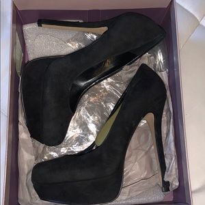 Bakers black Suede Platform Heels
